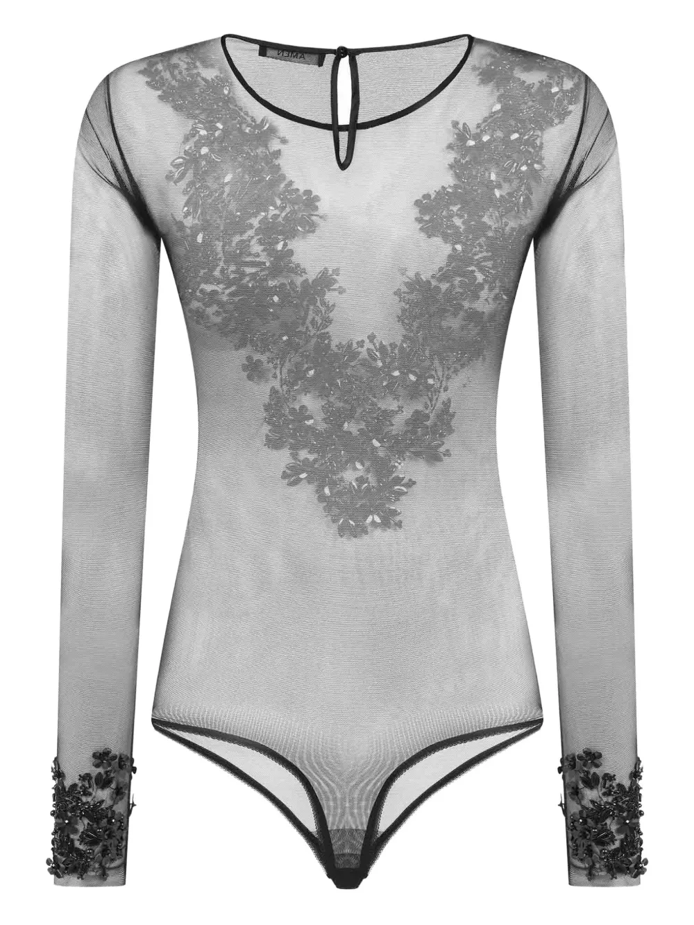 Amen Embellished Bodysuit In Black