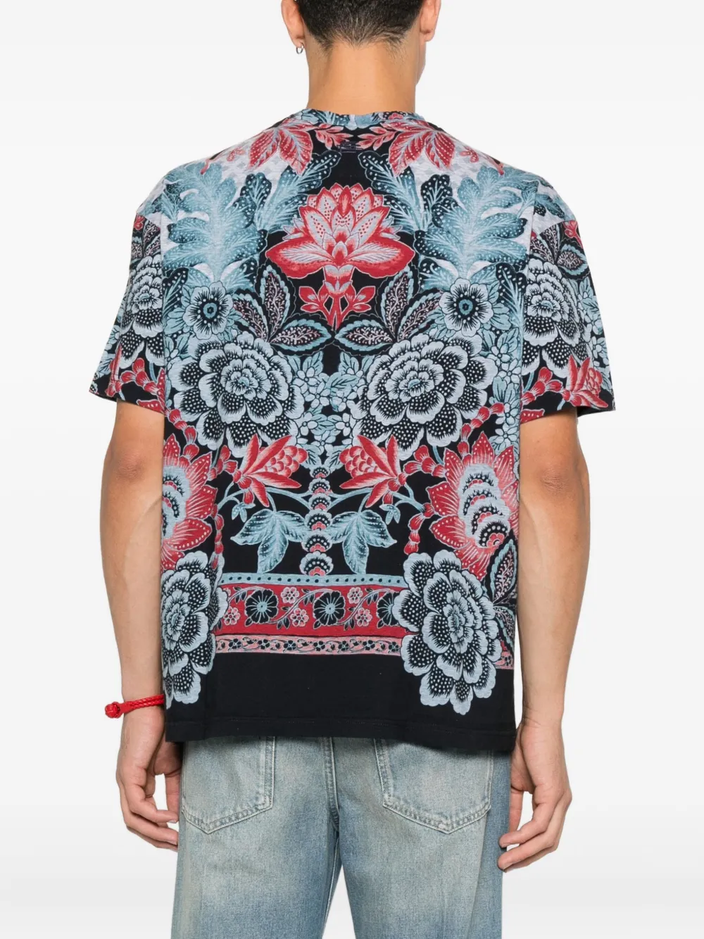 ETRO T-shirt met bloemenprint Blauw