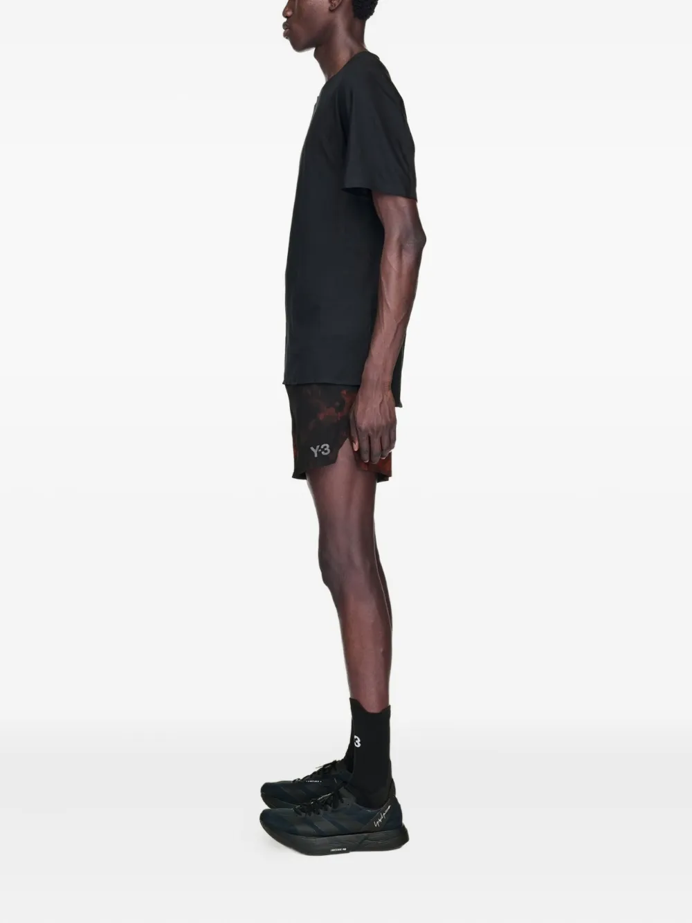 Y-3 AOP hardloopshorts met tie-dye patroon Oranje