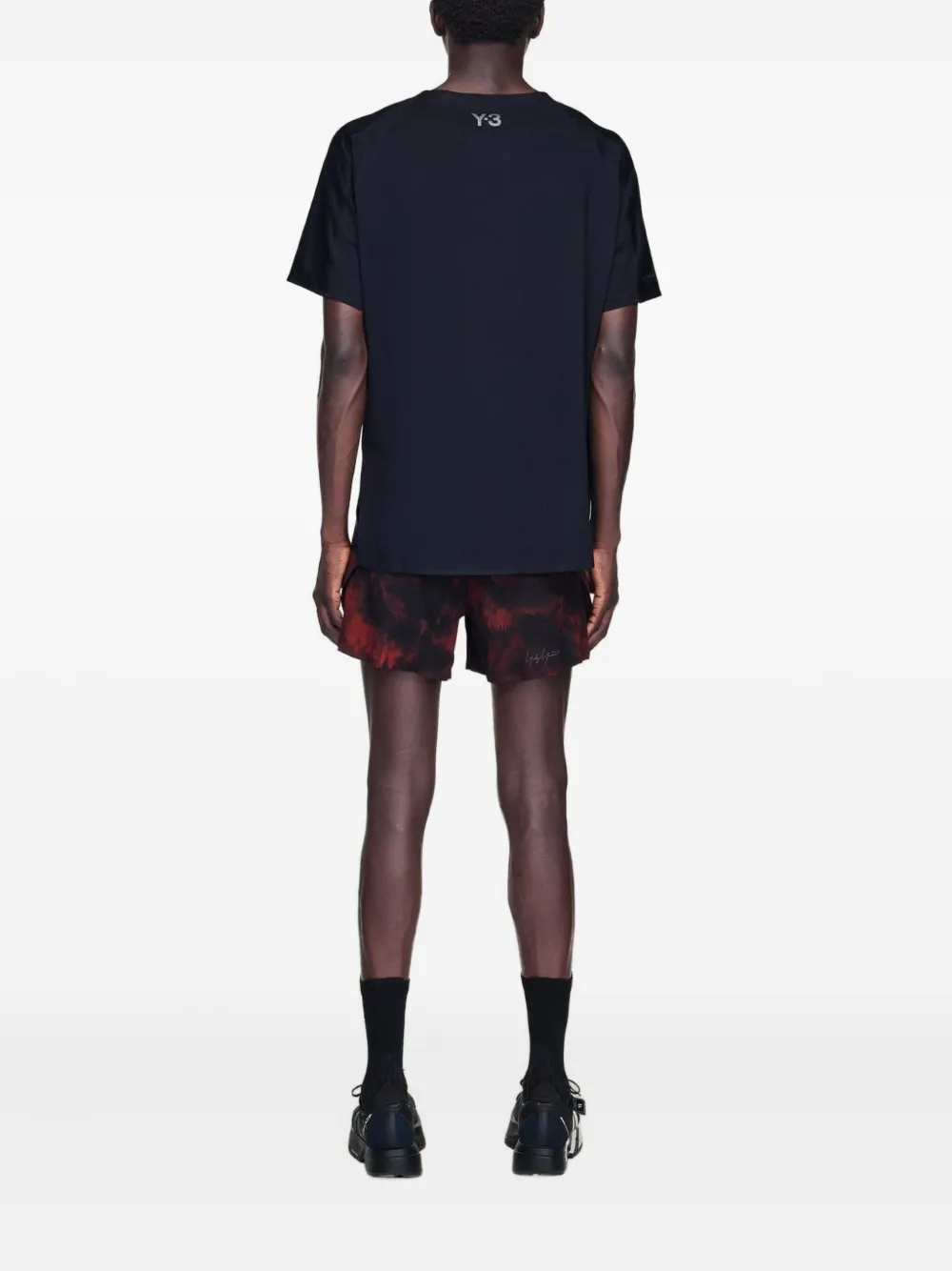 Y-3 AOP hardloopshorts met tie-dye patroon Oranje