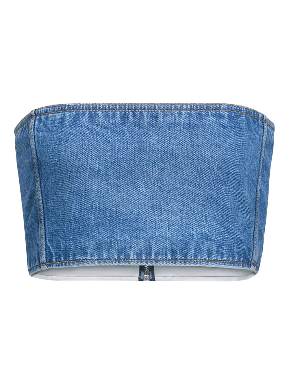 Alaïa straight-neckline denim top | Blue | Image 1