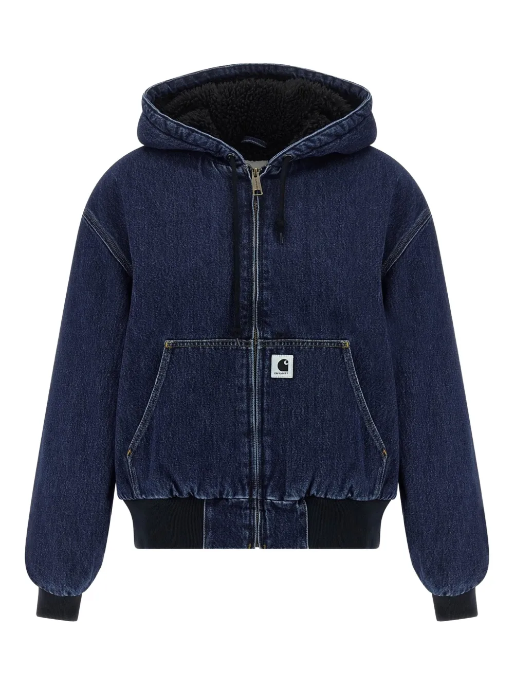 Carhartt Active Hooded Denim Jacket In Blue