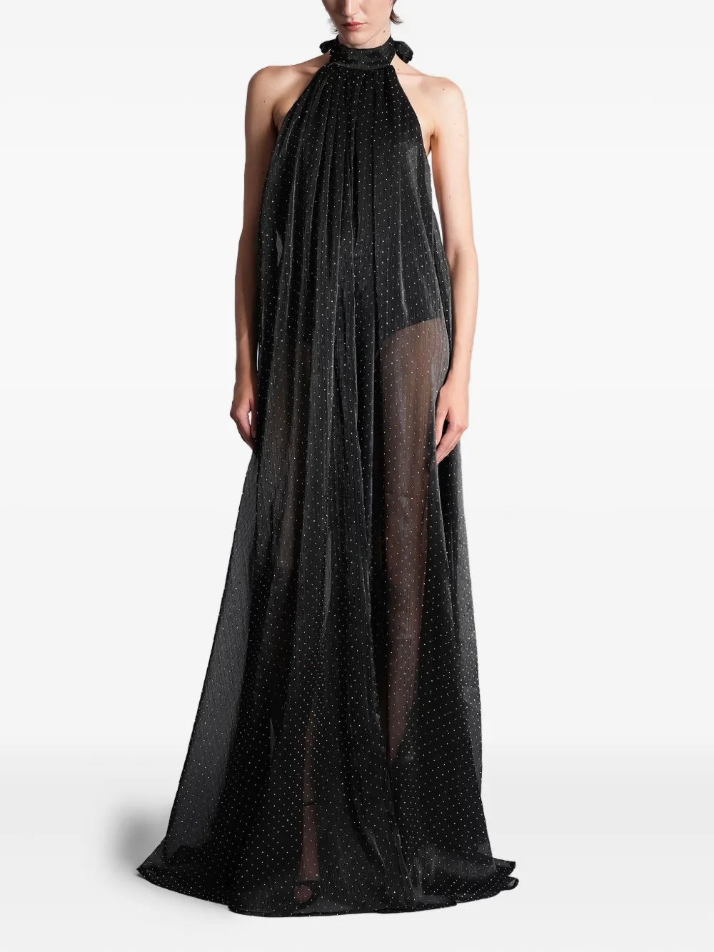 SIEDRES Iris halterneck polka-dot dress | Black | Image 1