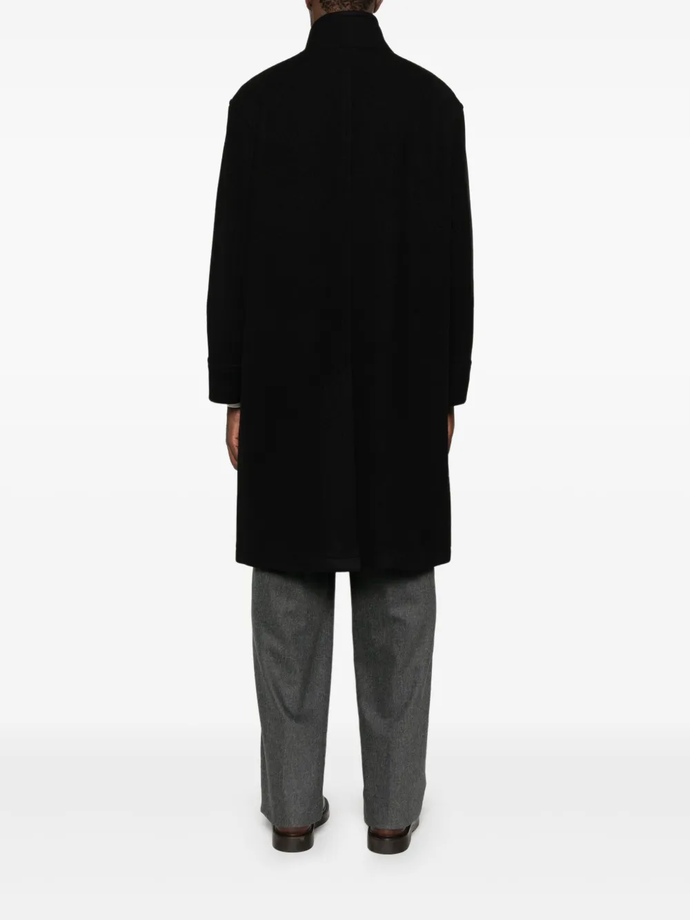 Tagliatore Wollen jas met houtje-touwtje sluiting Zwart