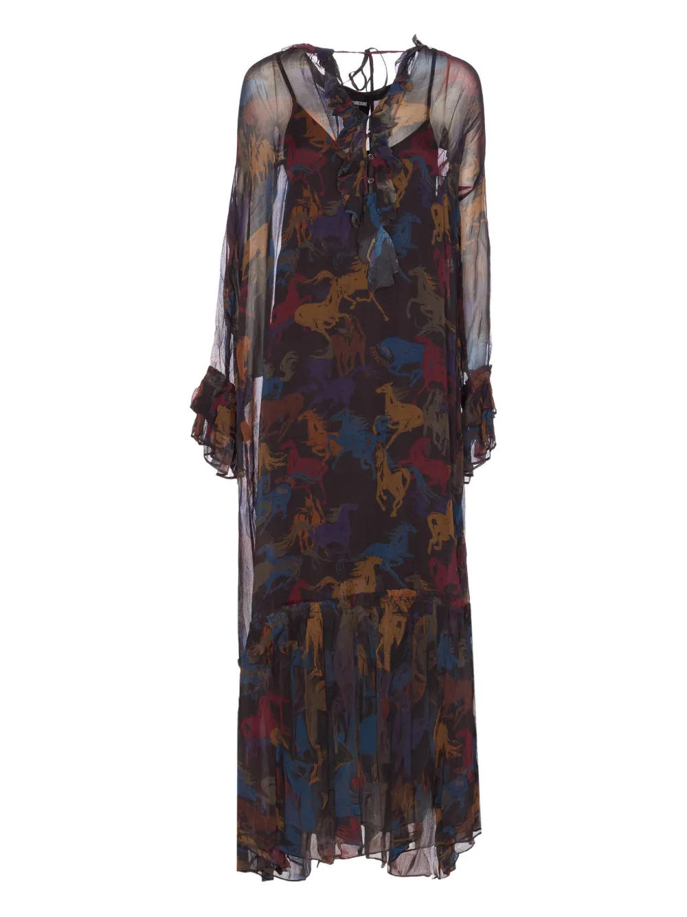 Zadig & Voltaire Ralicel horse-print maxi dress - ブラウン Zadig & Voltaire Ralicel horse-print maxi dress - ブラウン