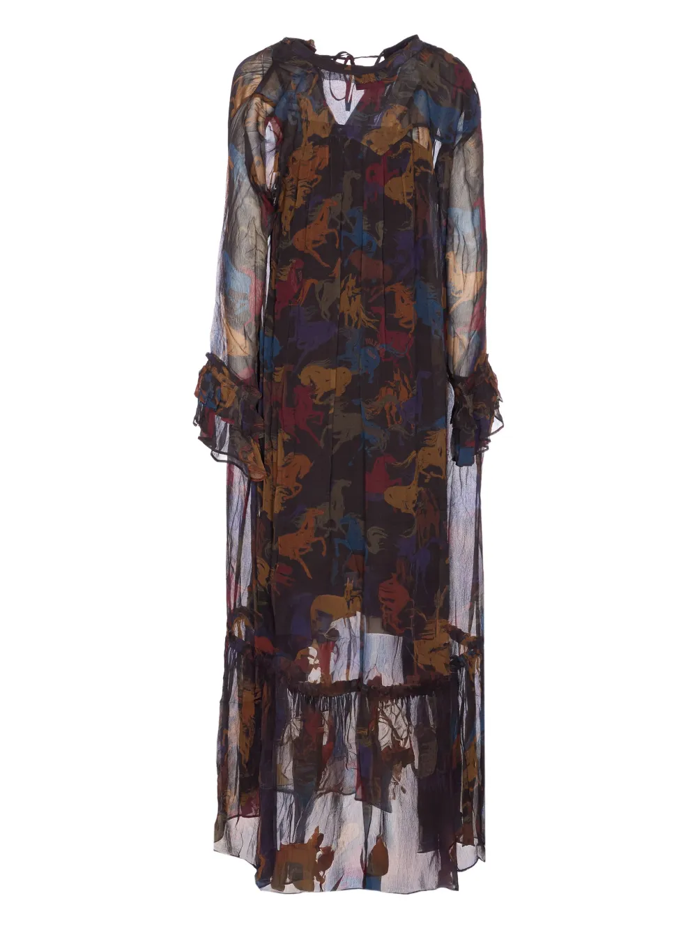 Zadig&Voltaire Ralicel horse-print maxi dress - Bruin