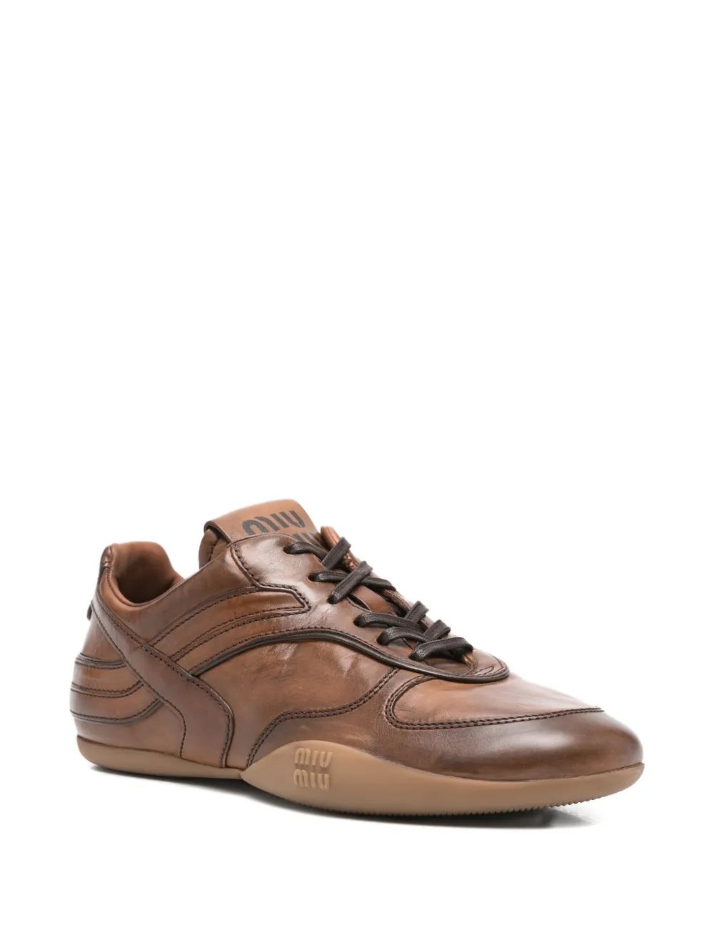 Miu Miu leather sneakers - Bruin