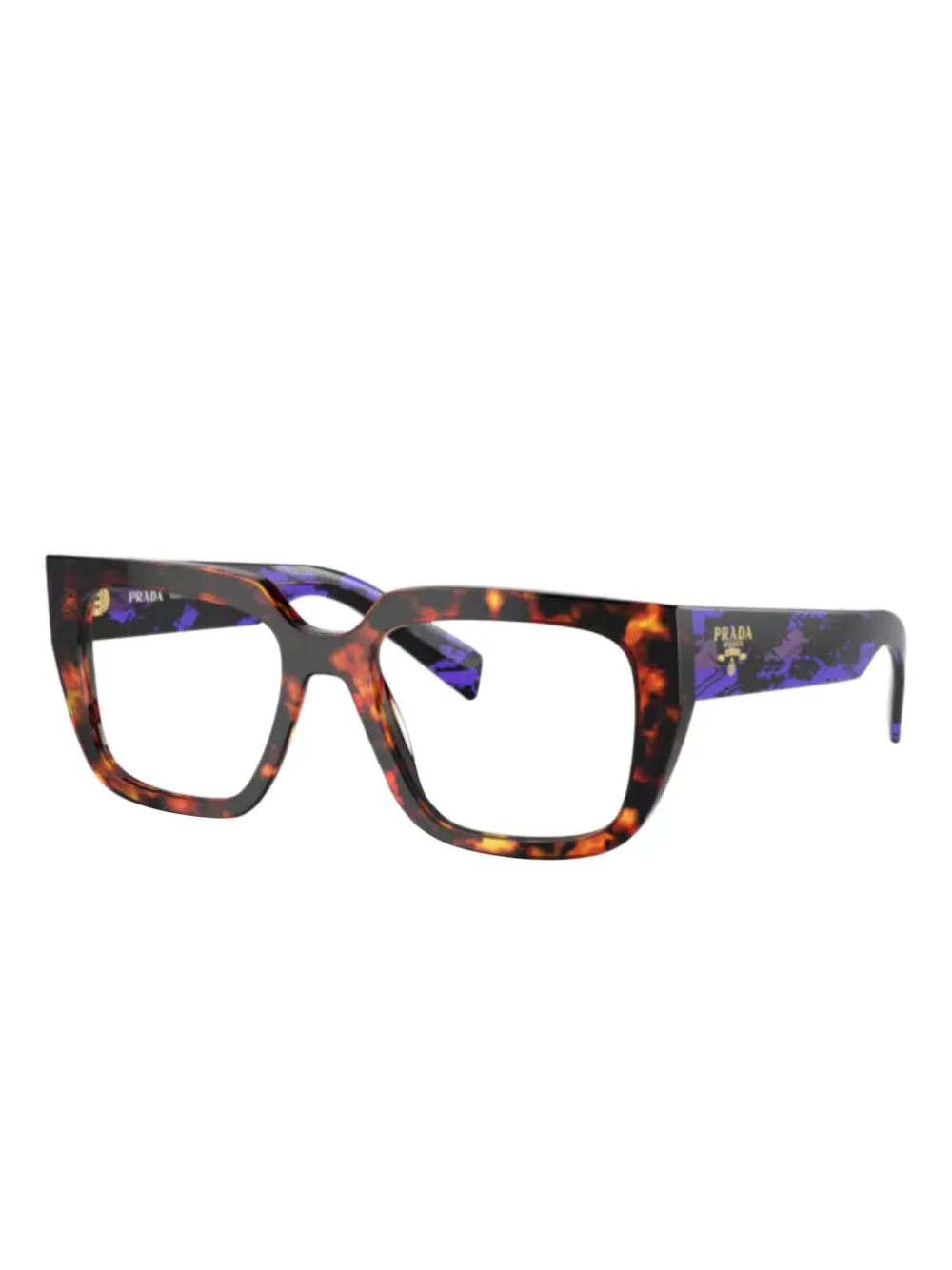 Prada Eyewear Vista square-frame glasses - ブラウン Prada Eyewear Vista square-frame glasses - ブラウン