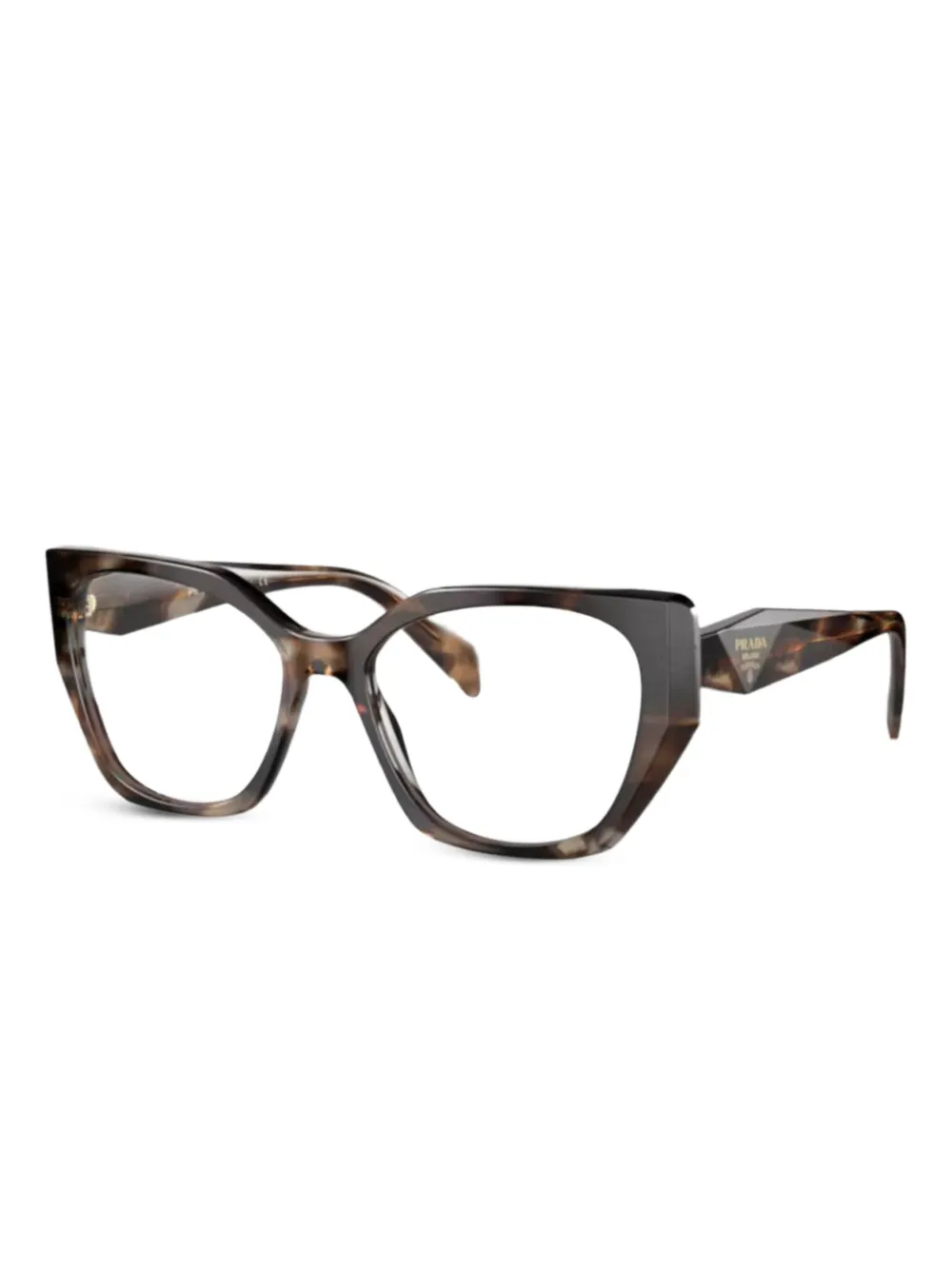 Prada Eyewear geometric-frame glasses | Brown | Image 1
