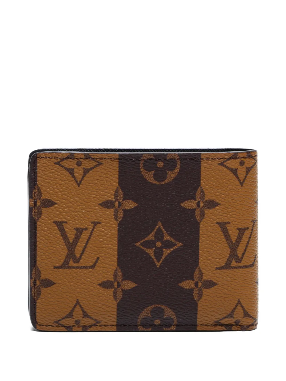 Pre-owned Louis Vuitton X Nigo 2021-2025 Monogram Stripe Wallet In Brown
