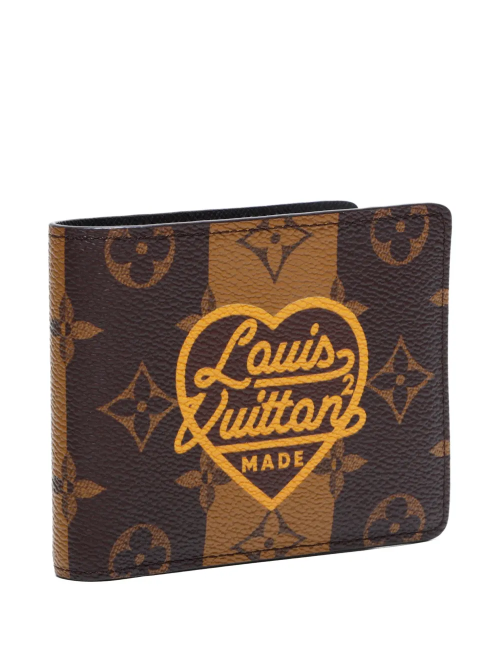 Pre-owned Louis Vuitton X Nigo 2021-2025 Monogram Stripe Wallet In Brown