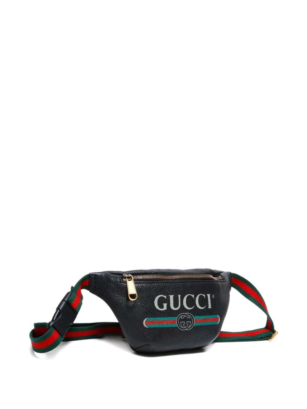 Pre-owned Gucci 2000-2020 Logo-print Belt Bag In Black