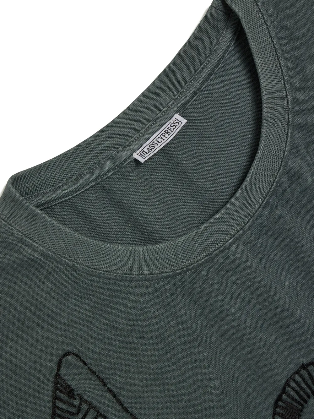 Glass Cypress T-shirt met borduurwerk Grijs