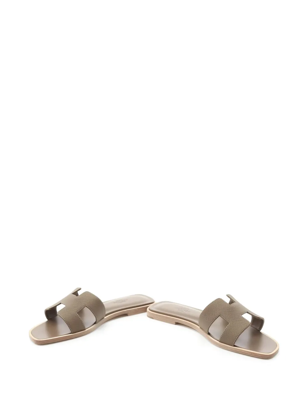 Pre-owned Hermes Oran Cut-out Sandals In Brown