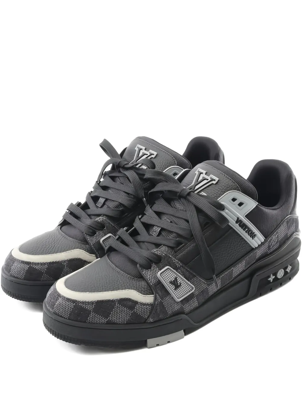 Pre-owned Louis Vuitton Lv Trainer Sneakers In Black