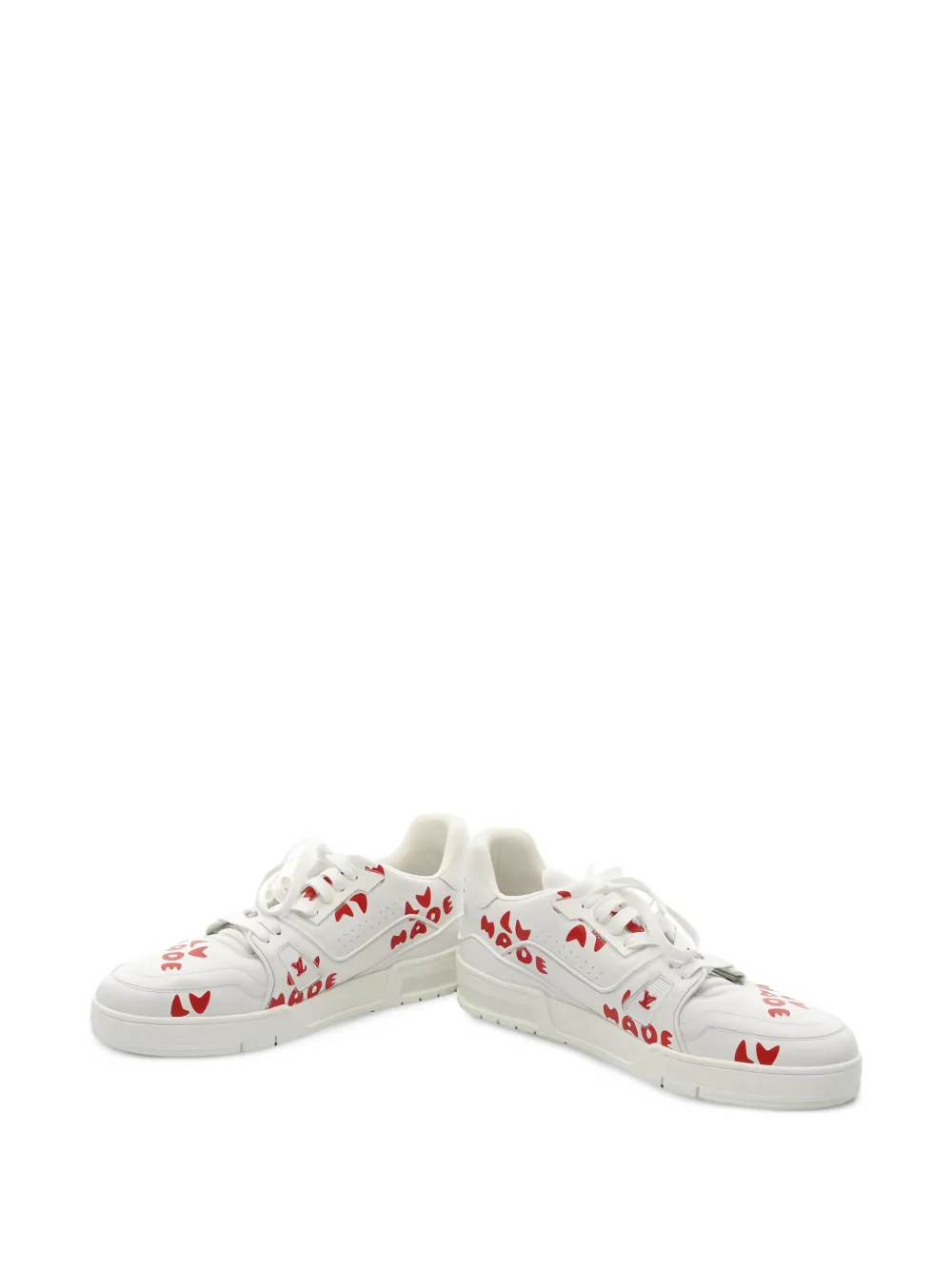 Pre-owned Louis Vuitton X Nigo Trainer Line Sneakers In White