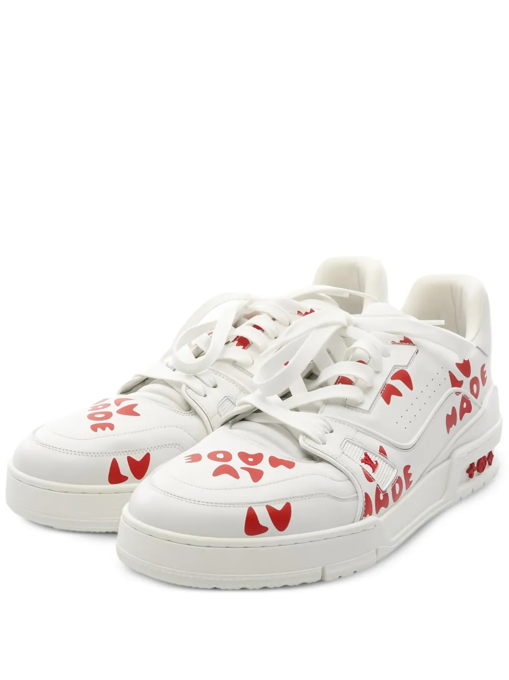 Pre-owned Louis Vuitton X Nigo Trainer Line Sneakers In White