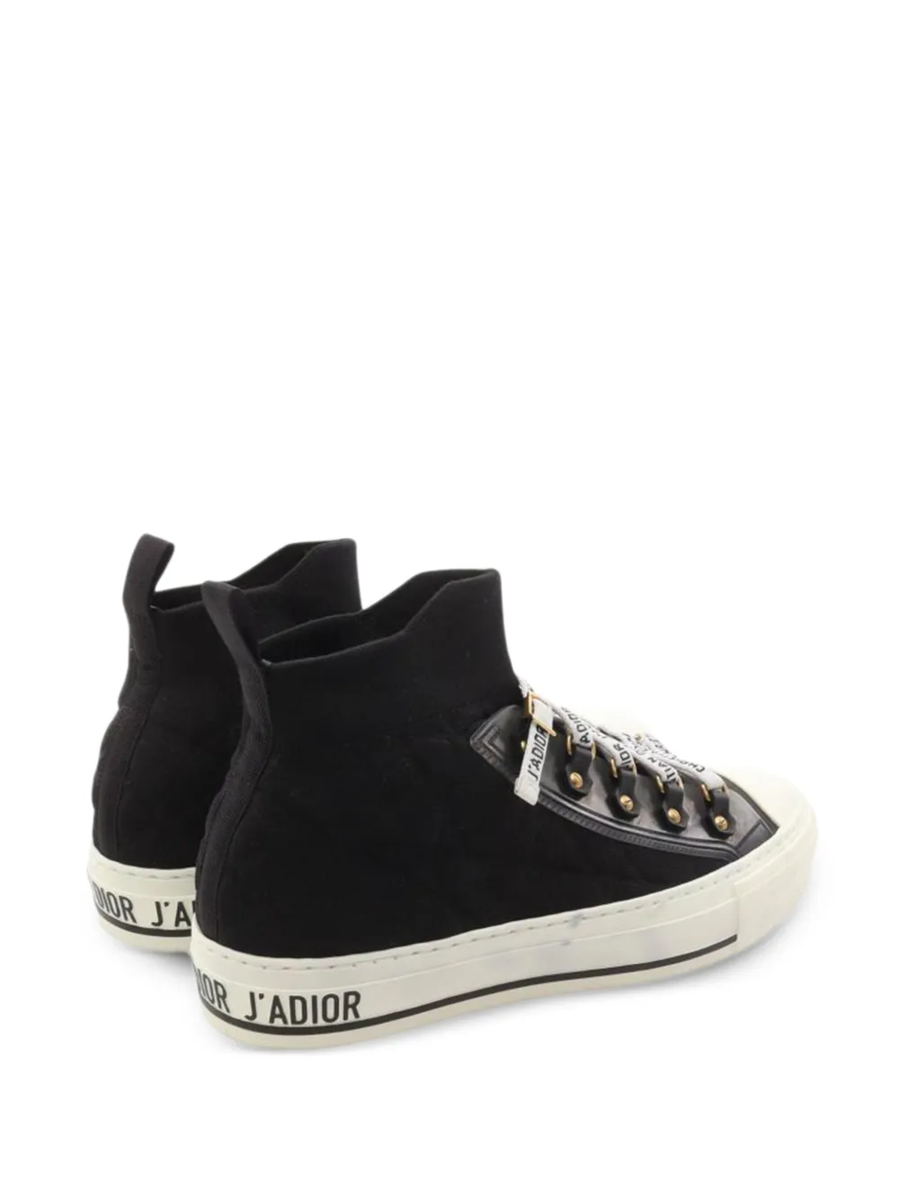 Pre-owned Dior Walk'n' Hi-top Sneakers In Black