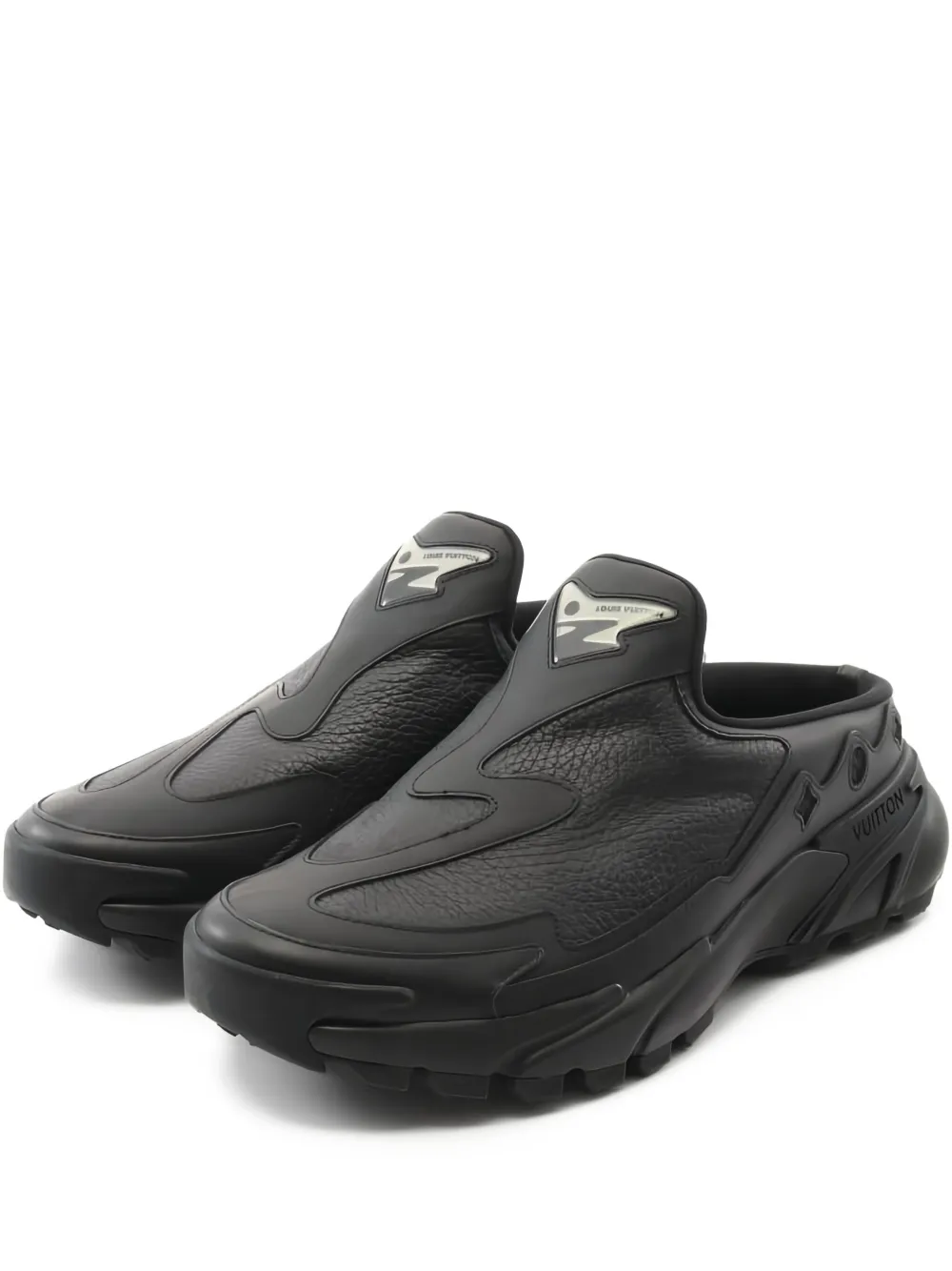 Pre-owned Louis Vuitton Tactic Line Slip-ons Sneakers In Black