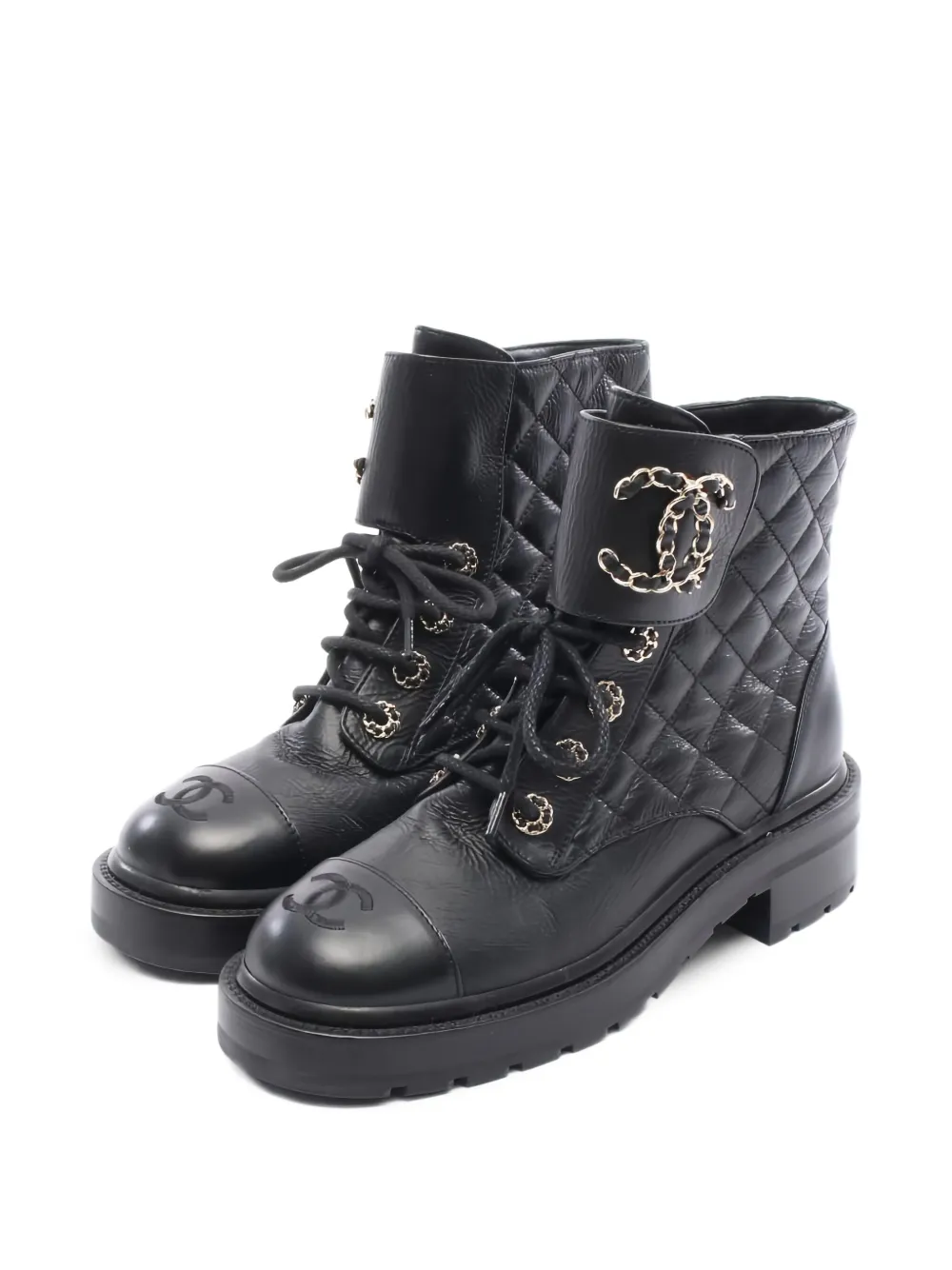 CHANEL Pre-Owned 40mm Dizeneuf quilted ankle boots | Black | Image 1