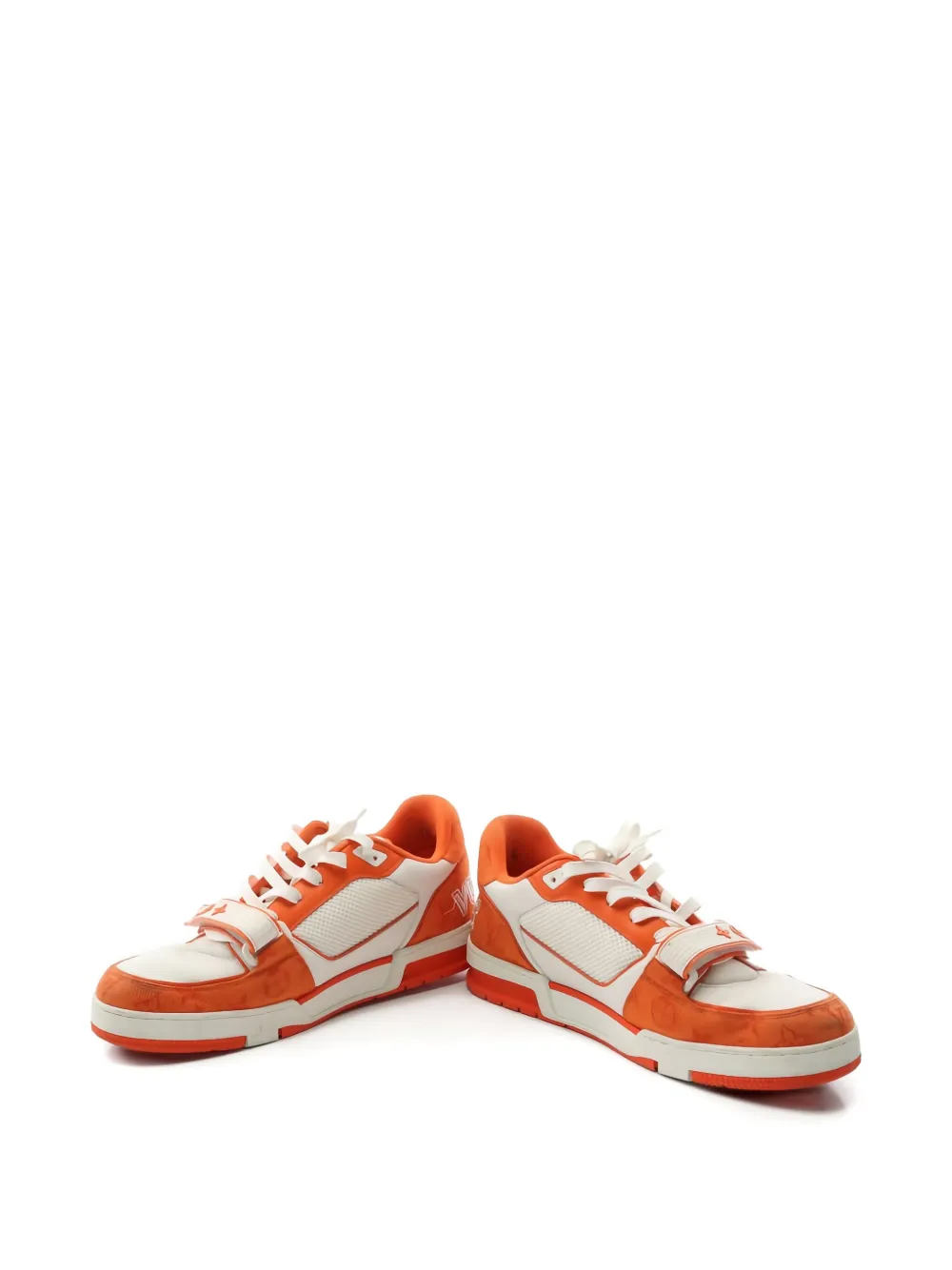 Pre-owned Louis Vuitton Lv Trainer Line Sneakers In Orange