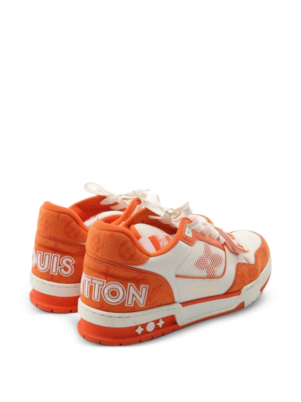 Pre-owned Louis Vuitton Lv Trainer Line Sneakers In Orange
