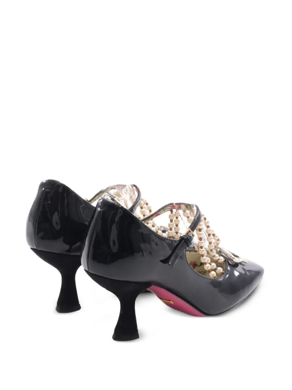 Gucci Pre-Owned 80mm bow-embellished faux-pearl pumps | Image 2