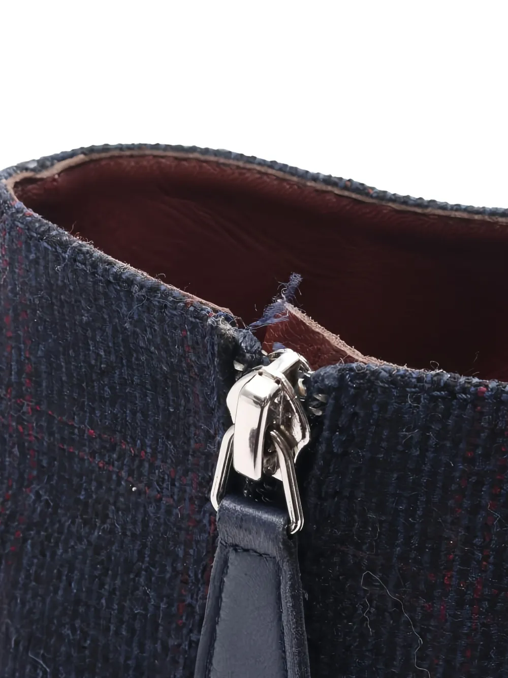 Pre-owned Chanel Interlocking Cc Tweed Ankle Boots In Blue