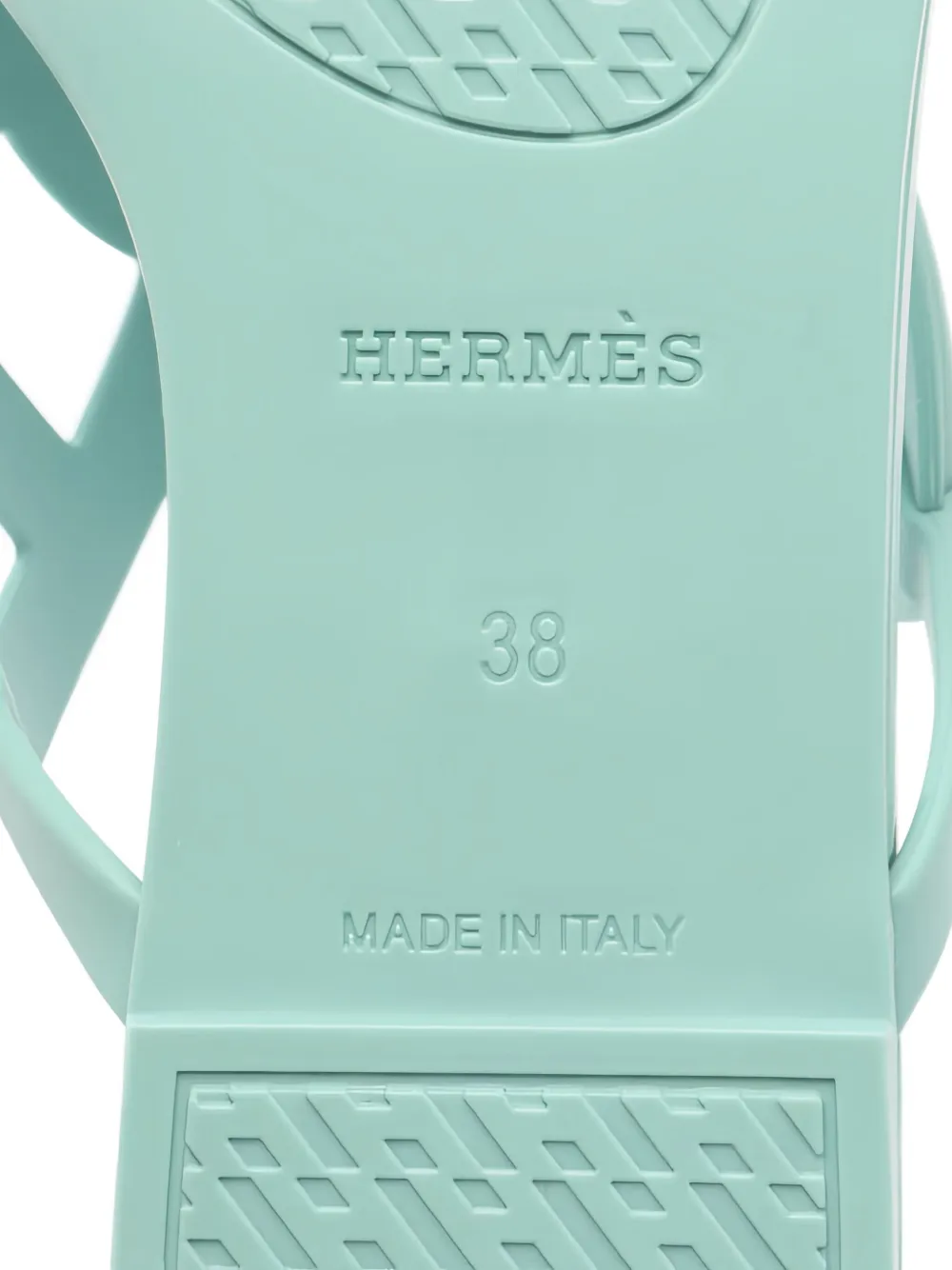 Pre-owned Hermes Egeri Slides In Green