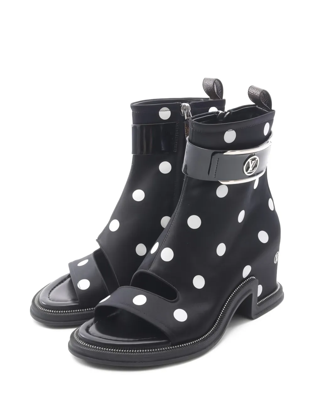Louis Vuitton Pre-Owned 90mm Moonlight Line polka-dot boots | Black | Image 1