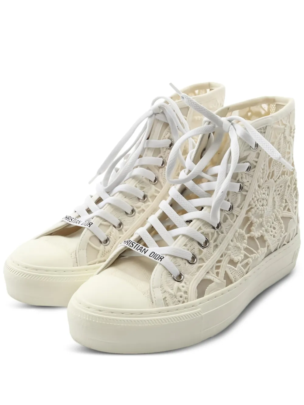 Christian Dior Pre-Owned Walk'N'Dior floral-lace sneakers | White | Image 1