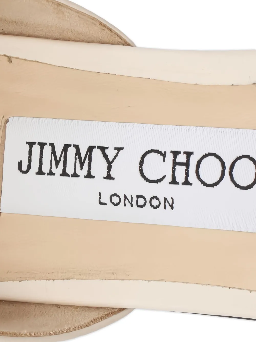 Pre-owned Jimmy Choo Joezie Stud-embellished Ballet Flats In Neutral