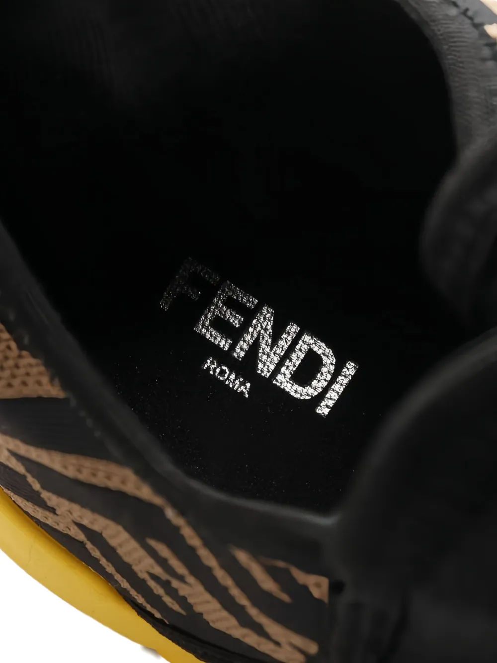 Pre-owned Fendi Zucca Hi-top Sneakers In Black