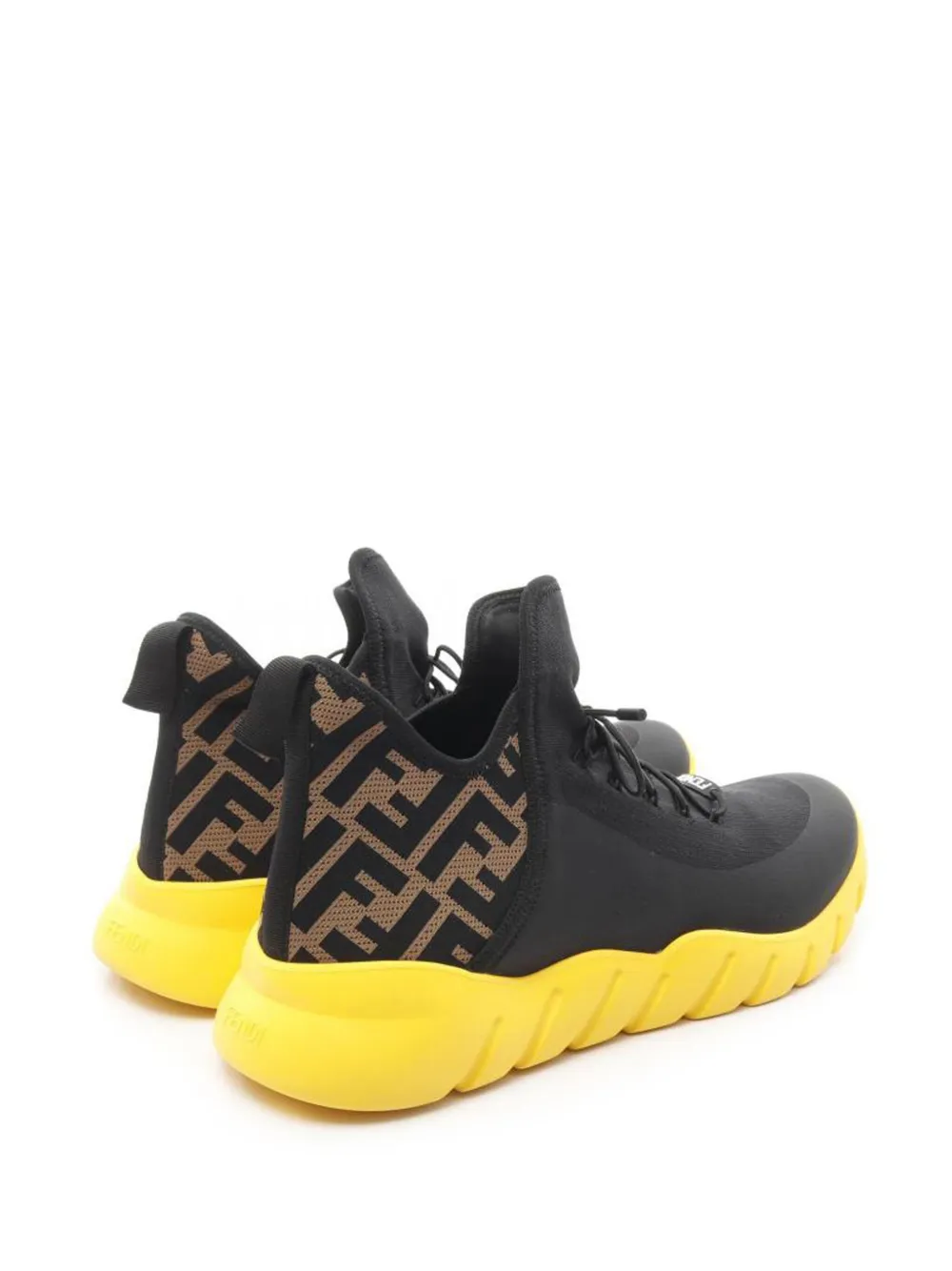 Pre-owned Fendi Zucca Hi-top Sneakers In Black