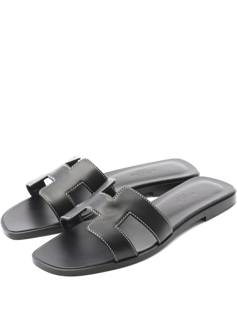 Hermès Pre-Owned Oran leather sandals | Black | Image 1
