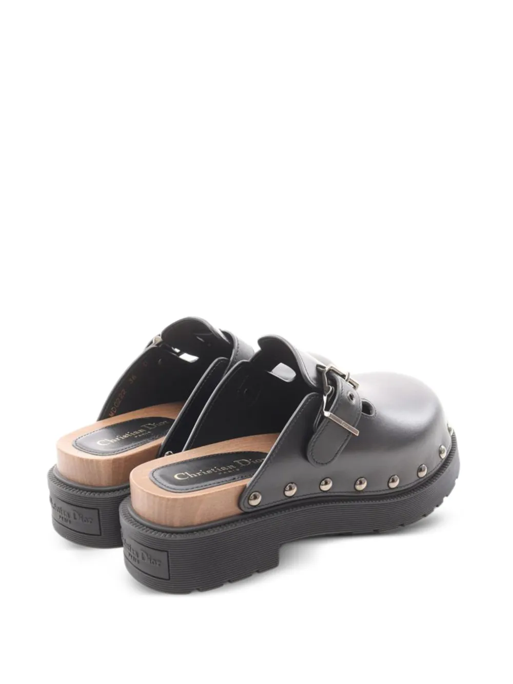 Pre-owned Dior 60mm Quake Stud-embellished Mules In Black