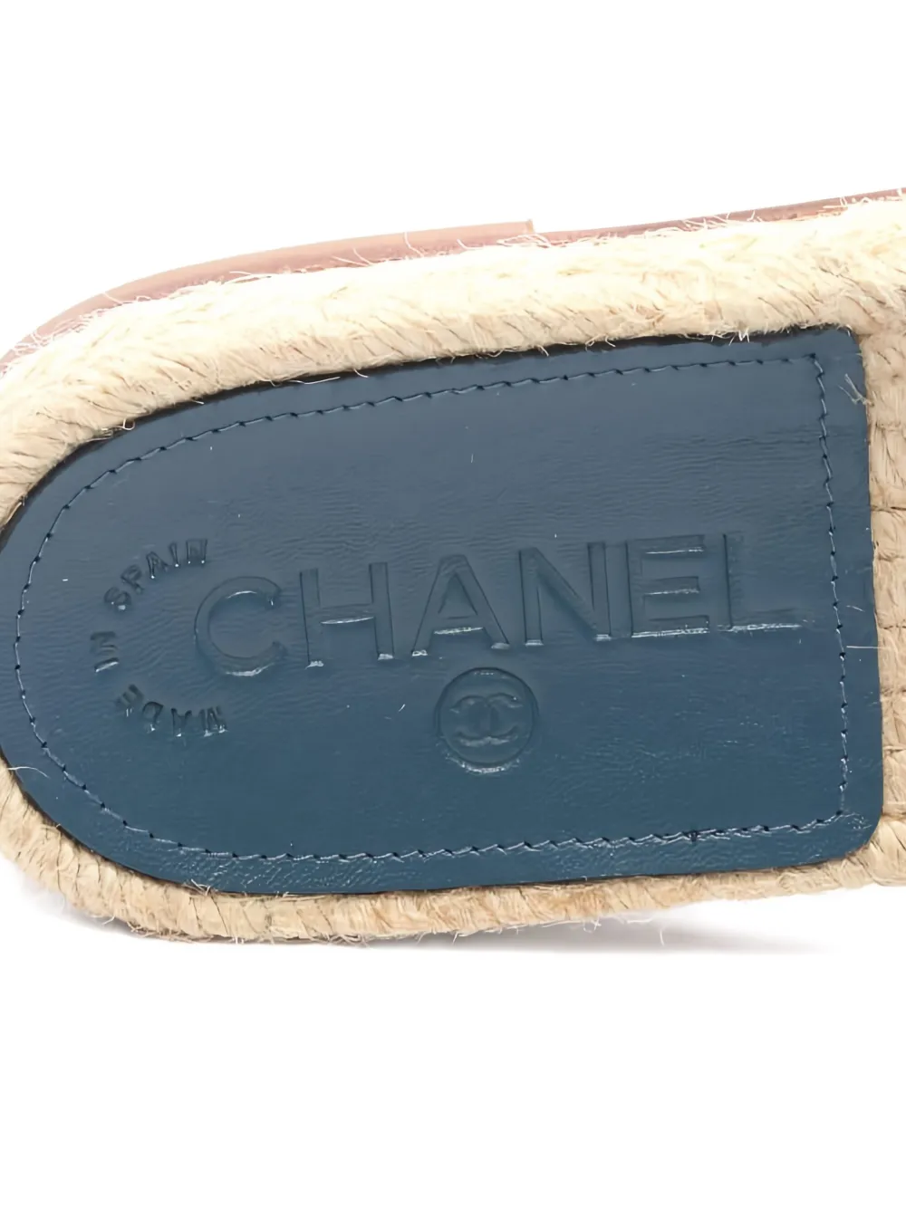 Pre-owned Chanel Interlocking Cc-embellished Espadrilles In Blue
