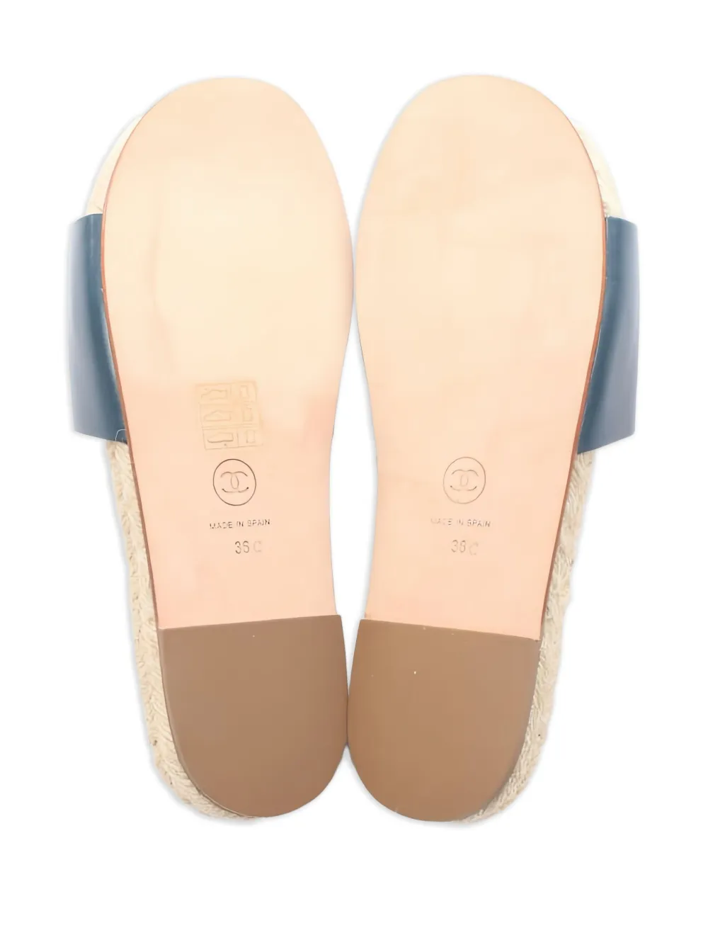 Pre-owned Chanel Interlocking Cc-embellished Espadrilles In Blue