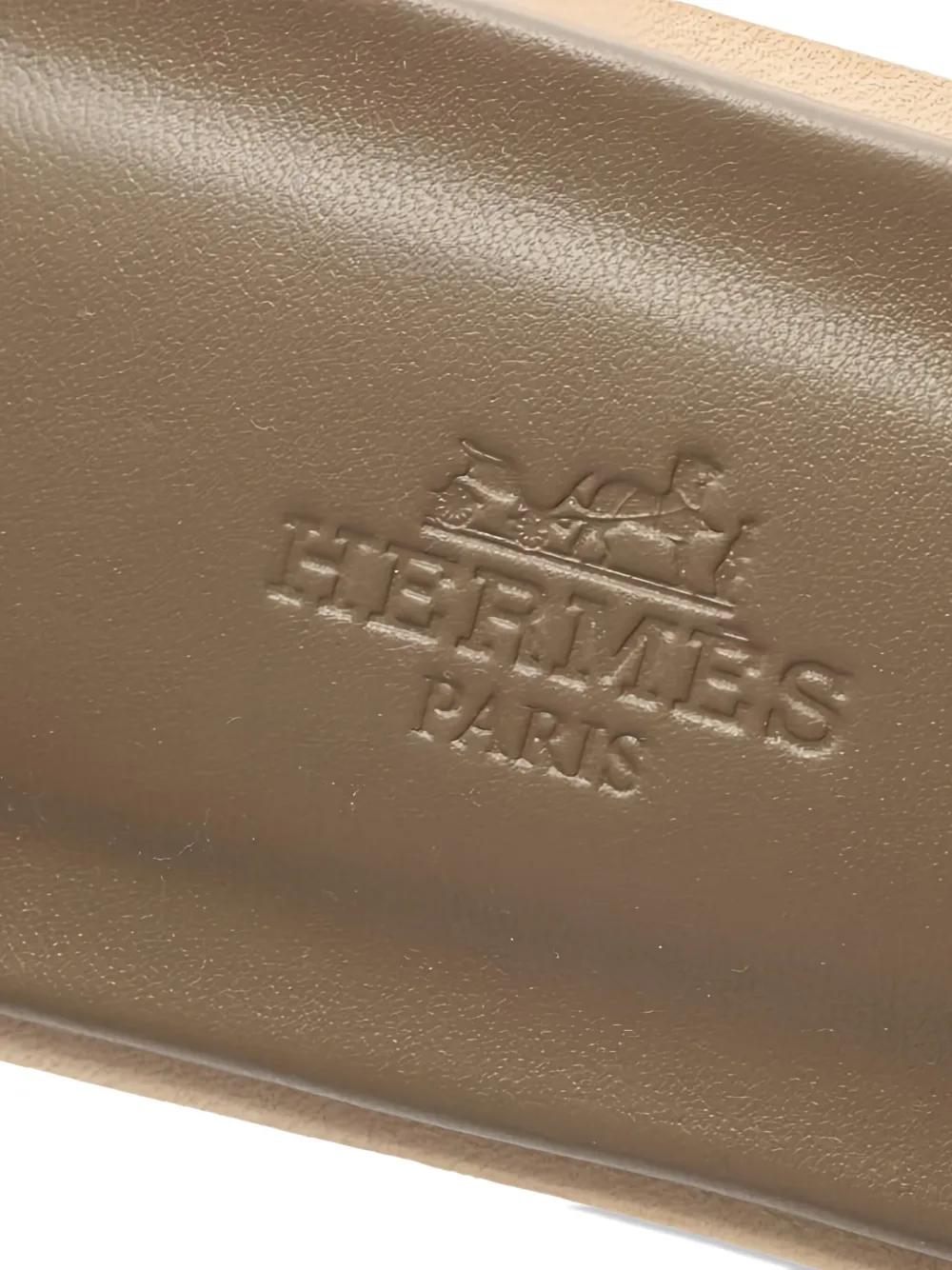 Pre-owned Hermes Oran Leather Sandals In Brown