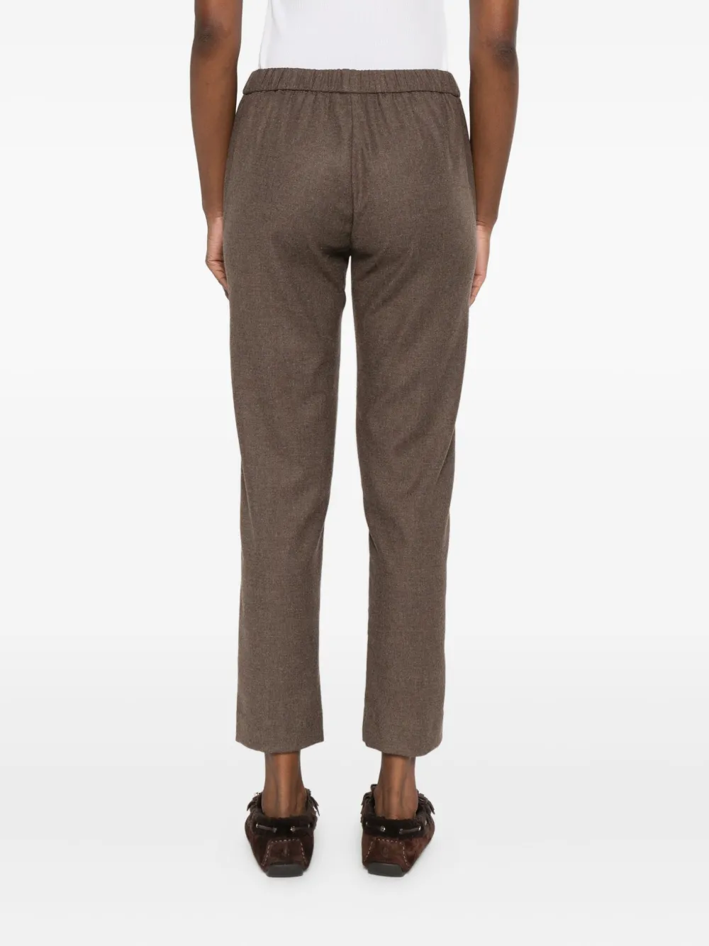 Diega Virgin Wool-blend Trousers In Brown