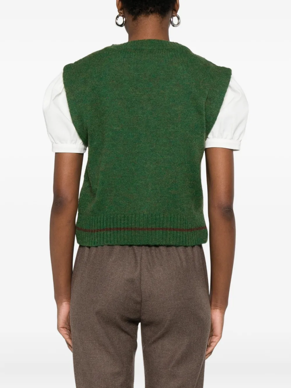 Diega Cable-knit Waistcoat In Green