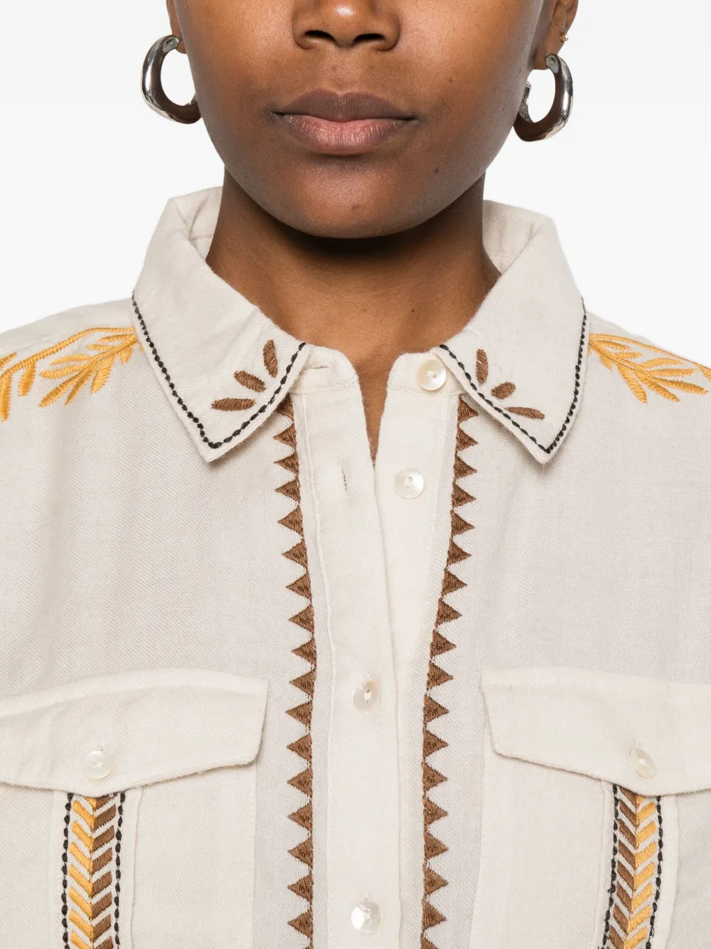 Diega Embroidered Shirt In Neutral