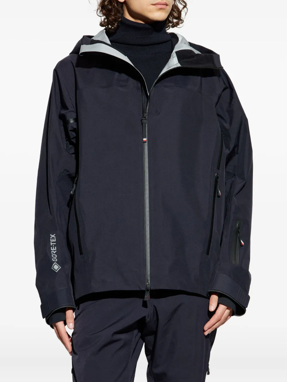 Moncler Hinterburgs Zip-up Hooded Ski Jacket In Blue
