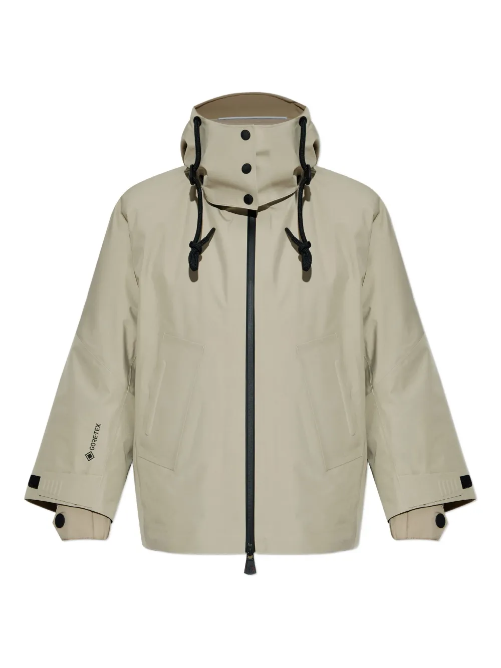 Moncler Button Hooded Jacket In Neutral