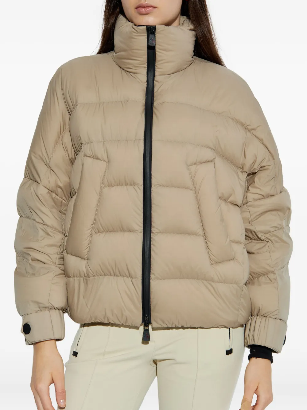 Moncler Button Hooded Jacket In Neutral