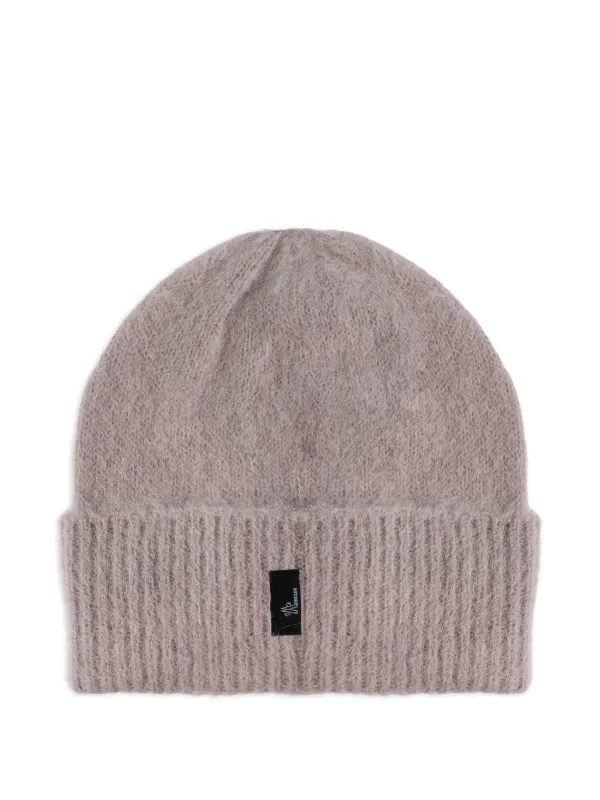 Moncler Grenoble Ribbed Logo Beanie | Purple | FARFETCH display picture 1