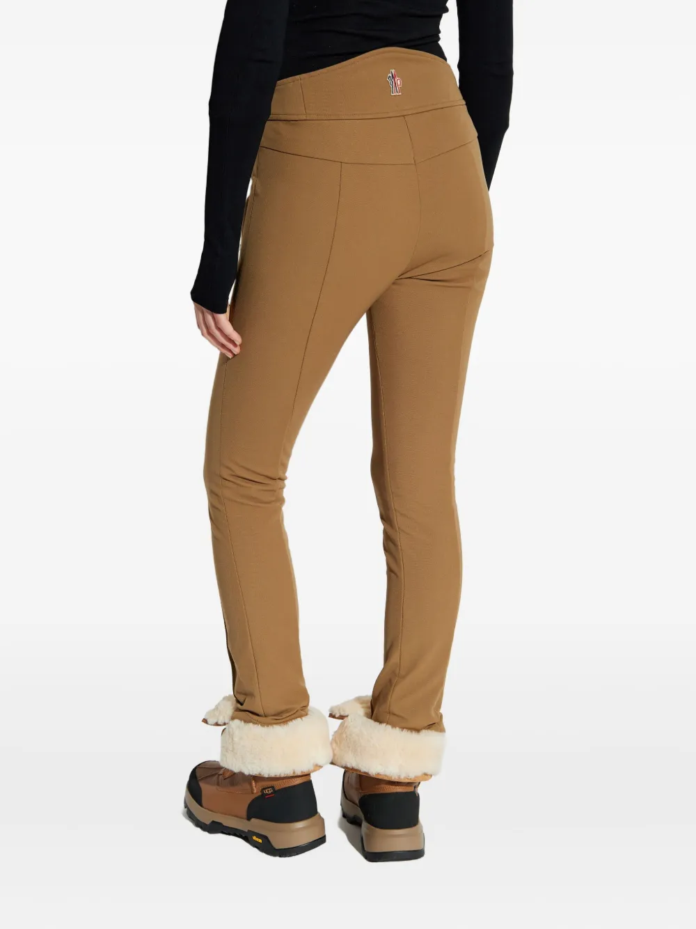 Moncler Zip-detail Trousers In Brown