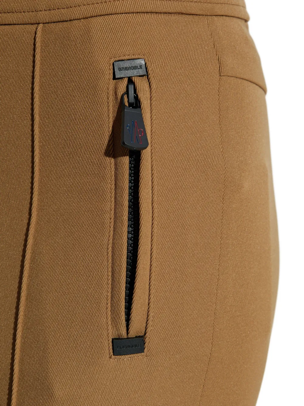 Moncler Zip-detail Trousers In Brown