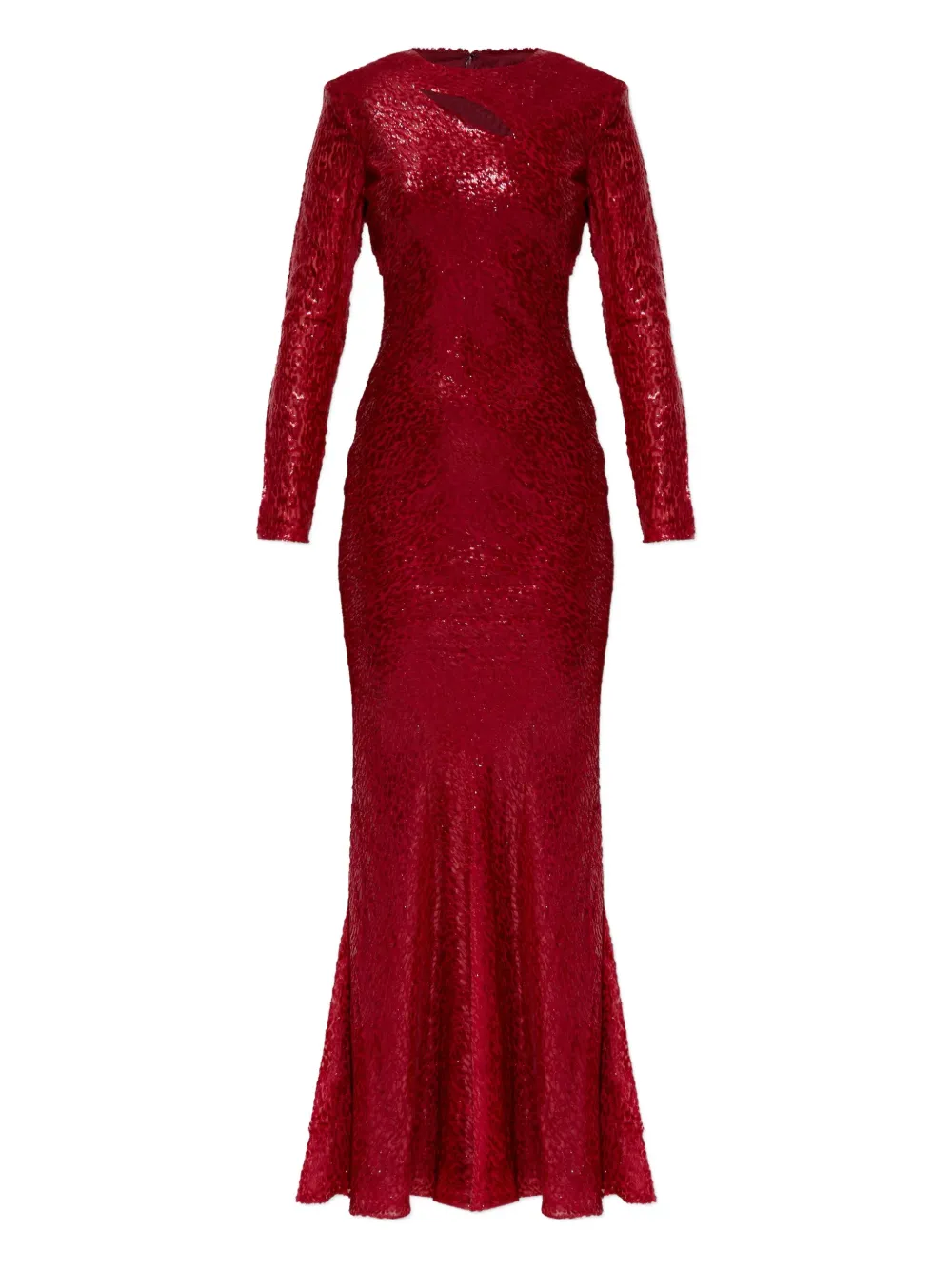 Self-Portrait cut-out long-sleeved dress | Red | Image 1
