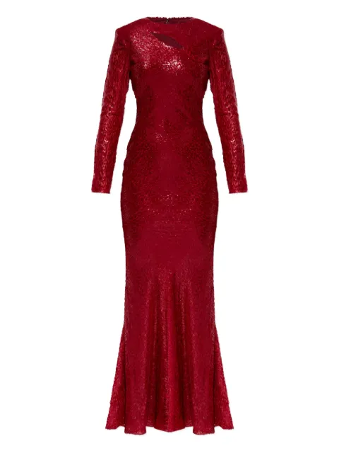 Self-Portrait cut-out long-sleeved dress
